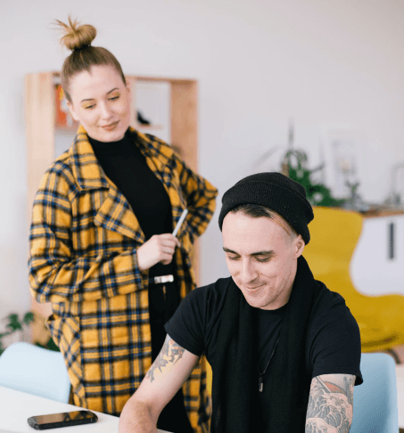 Designers collaborating on ideas